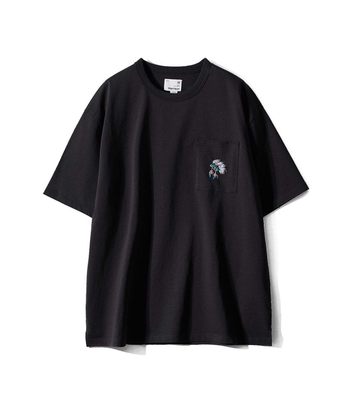 홀리선(HORLISUN) Lawrence Short Embroidery T-shirt - Native American Black