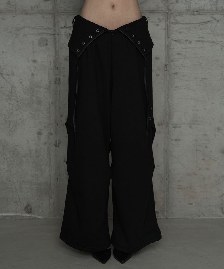 Double Rib Pintuck Training Pants (Black)