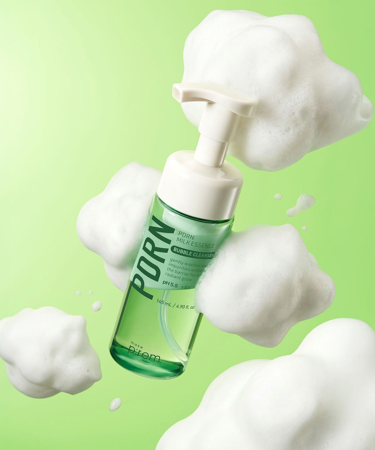 메이크프렘(MAKEPREM) PDRN 피디알엔 밀크 버블 폼클렌저 145ml