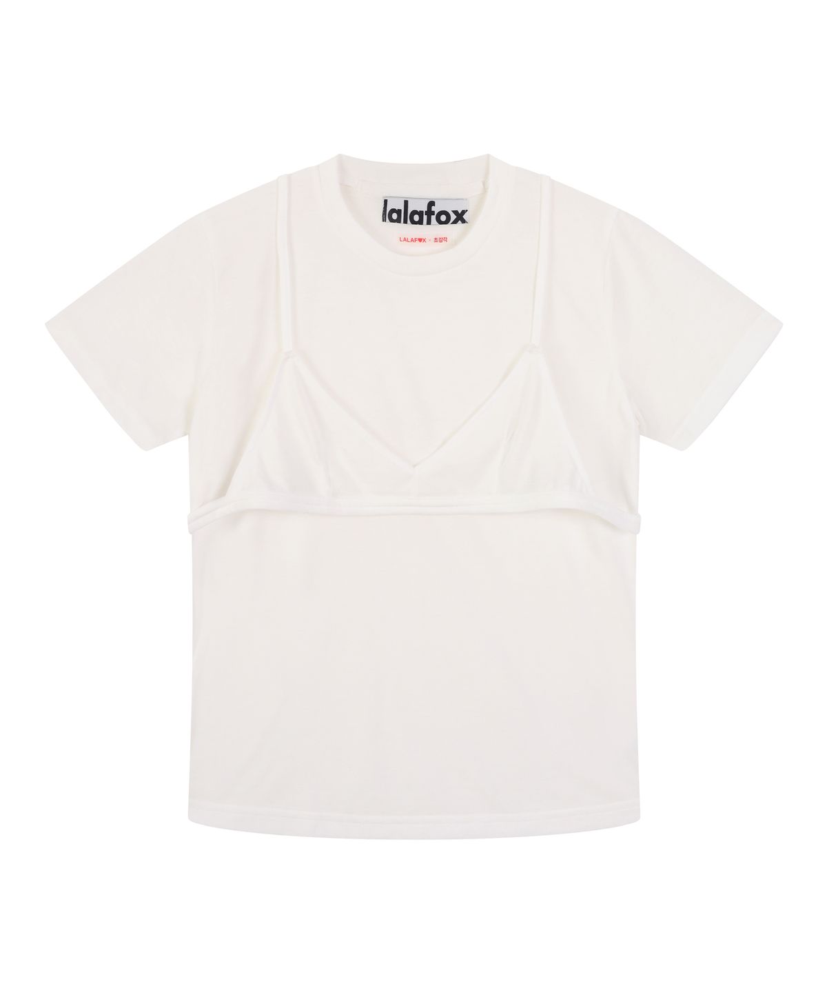 라라폭스(LALAFOX) 라라폭스X초감각 BRA LAYERED TEE WHITE BS2CH026