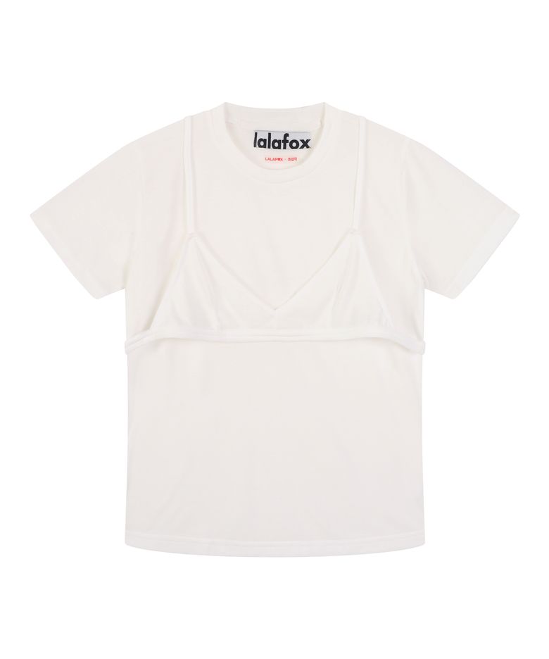 라라폭스X초감각 BRA LAYERED TEE WHITE BS2CH026
