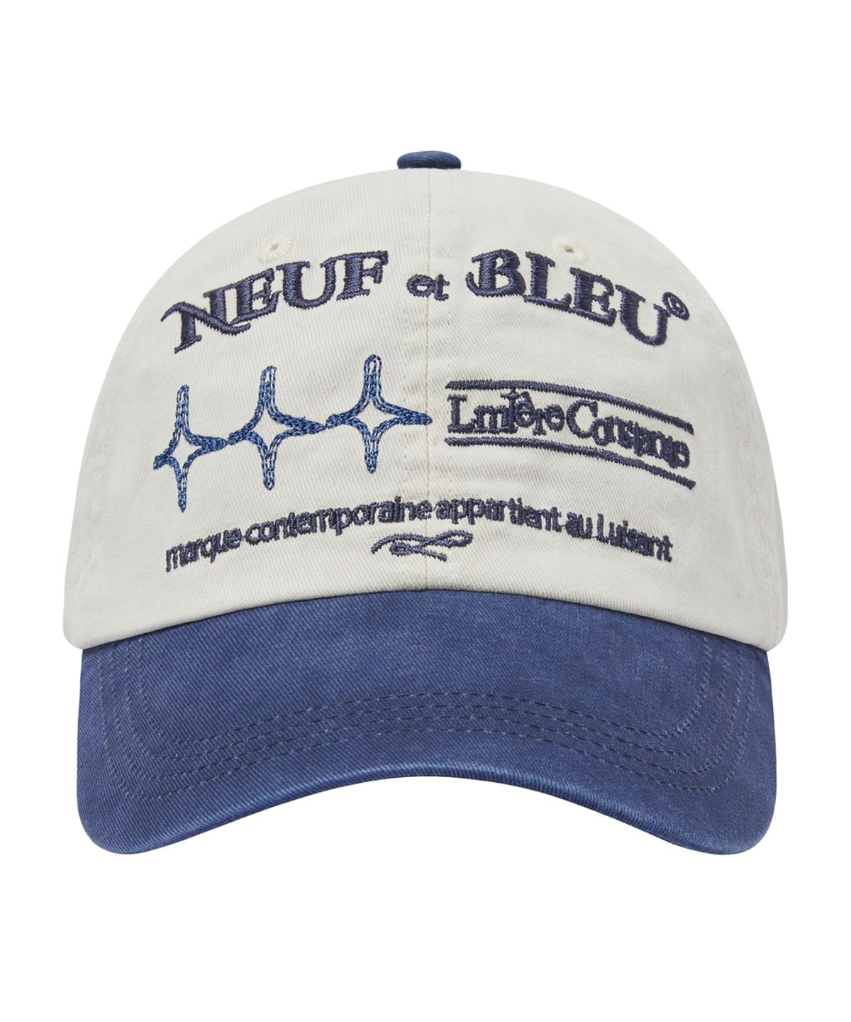 누프에블루(NEUFETBLEU) NEB shine two tone cap (indigo blue)
