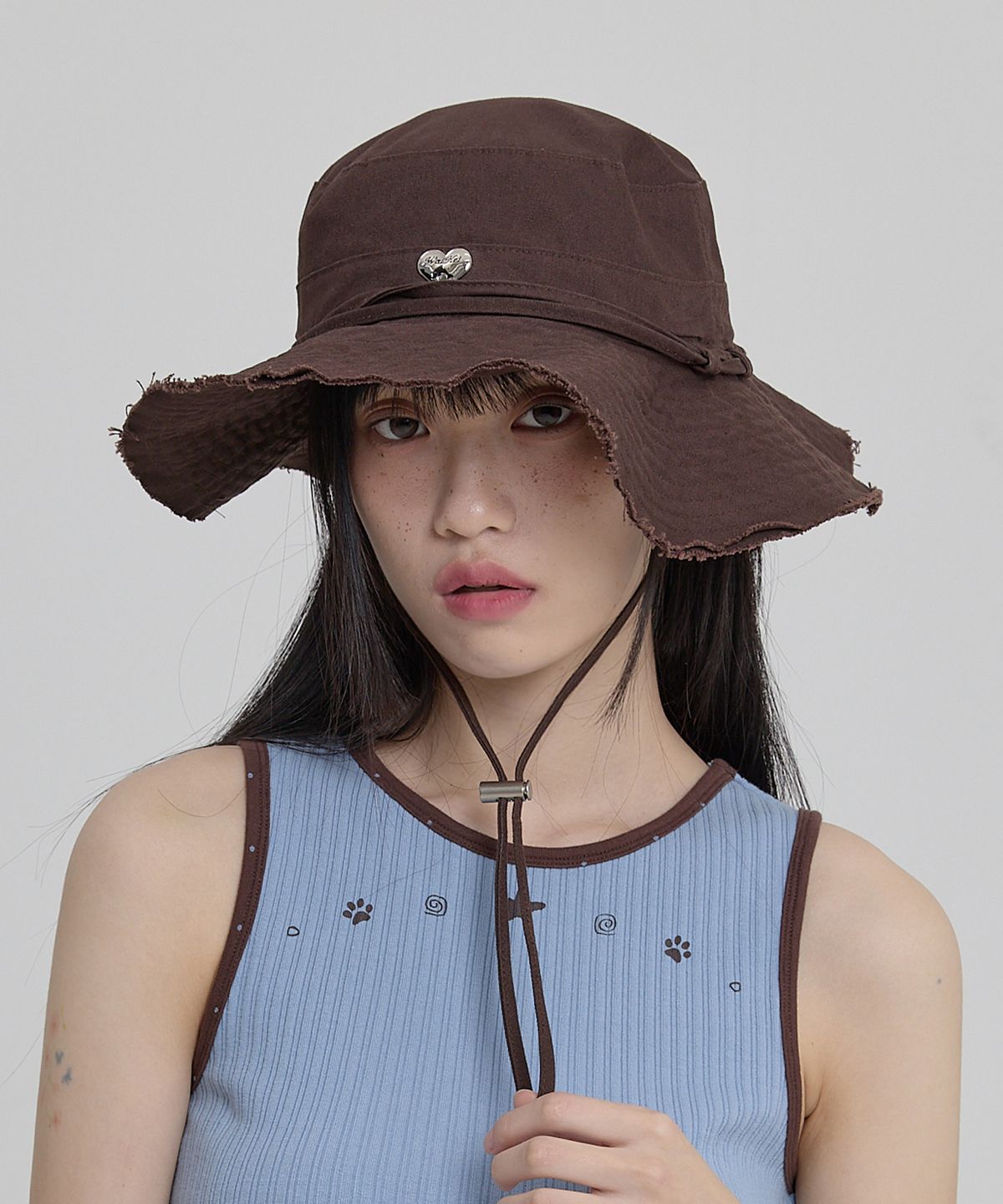 와이케이(WAIKEI) 하트 돌핀 사파리햇 브라운