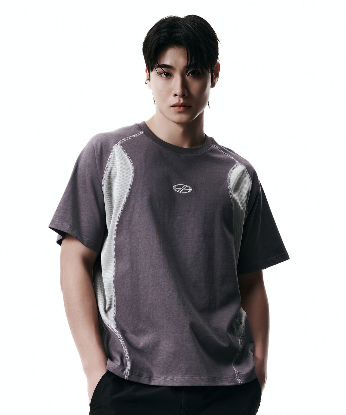 현피트(HYUNFIT) NLB BIG LOGO T-SHIRT-[GRAY]