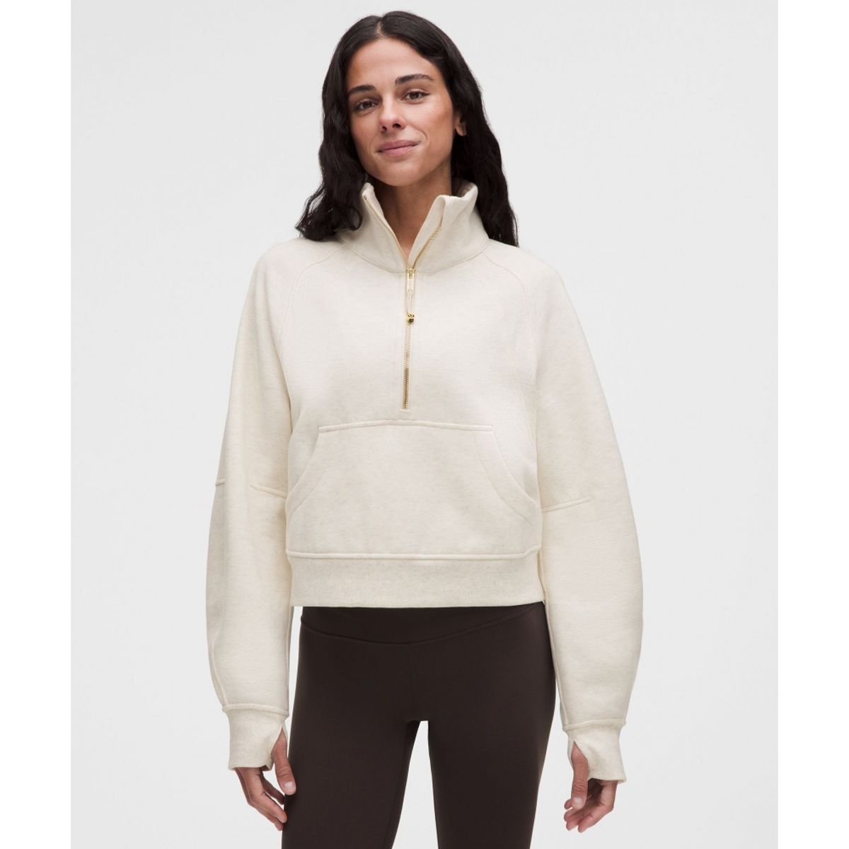 룰루레몬(LULULEMON) 스쿠바 오버사이즈드 퍼넬넥 하프집  HRLI GOLD