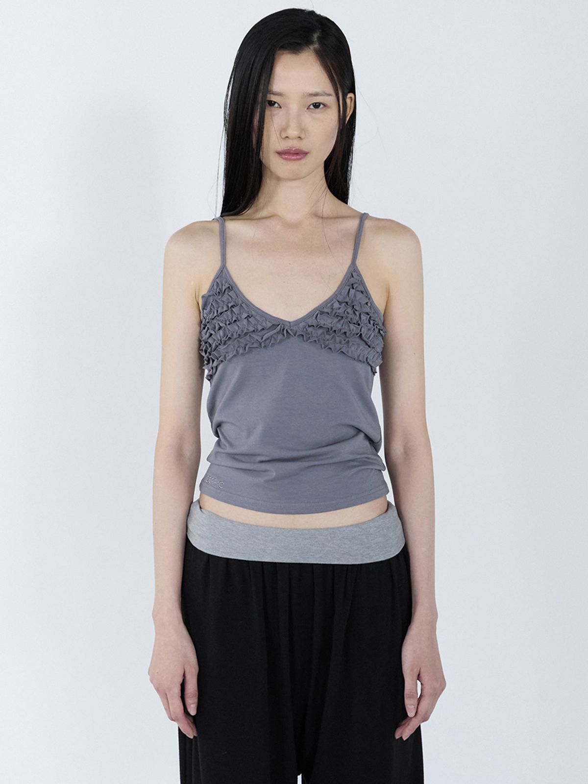 세릭(CERRIC) Frill Bustier Sleeveless _ Charcoal