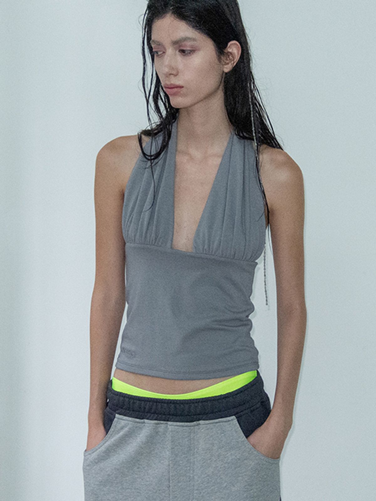 세릭(CERRIC) Halter Neck Cami Top _ Gray