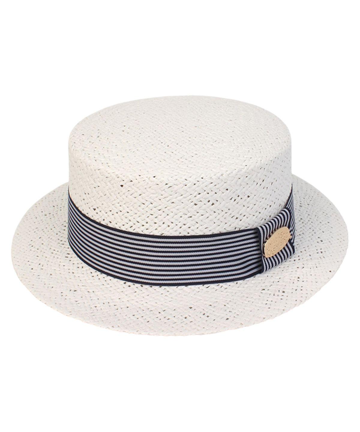 유니버셜 케미스트리(UNIVERSAL CHEMISTRY) Stripe Line White Short Panama Hat 파나마햇