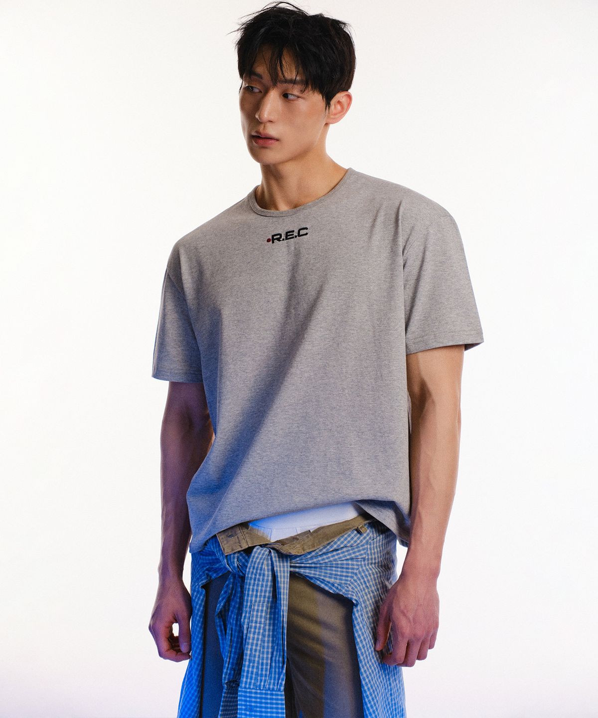 레코딩하우스(RECORDINGHOUSE) REC ON AIR HALF SLEEVE [GREY]