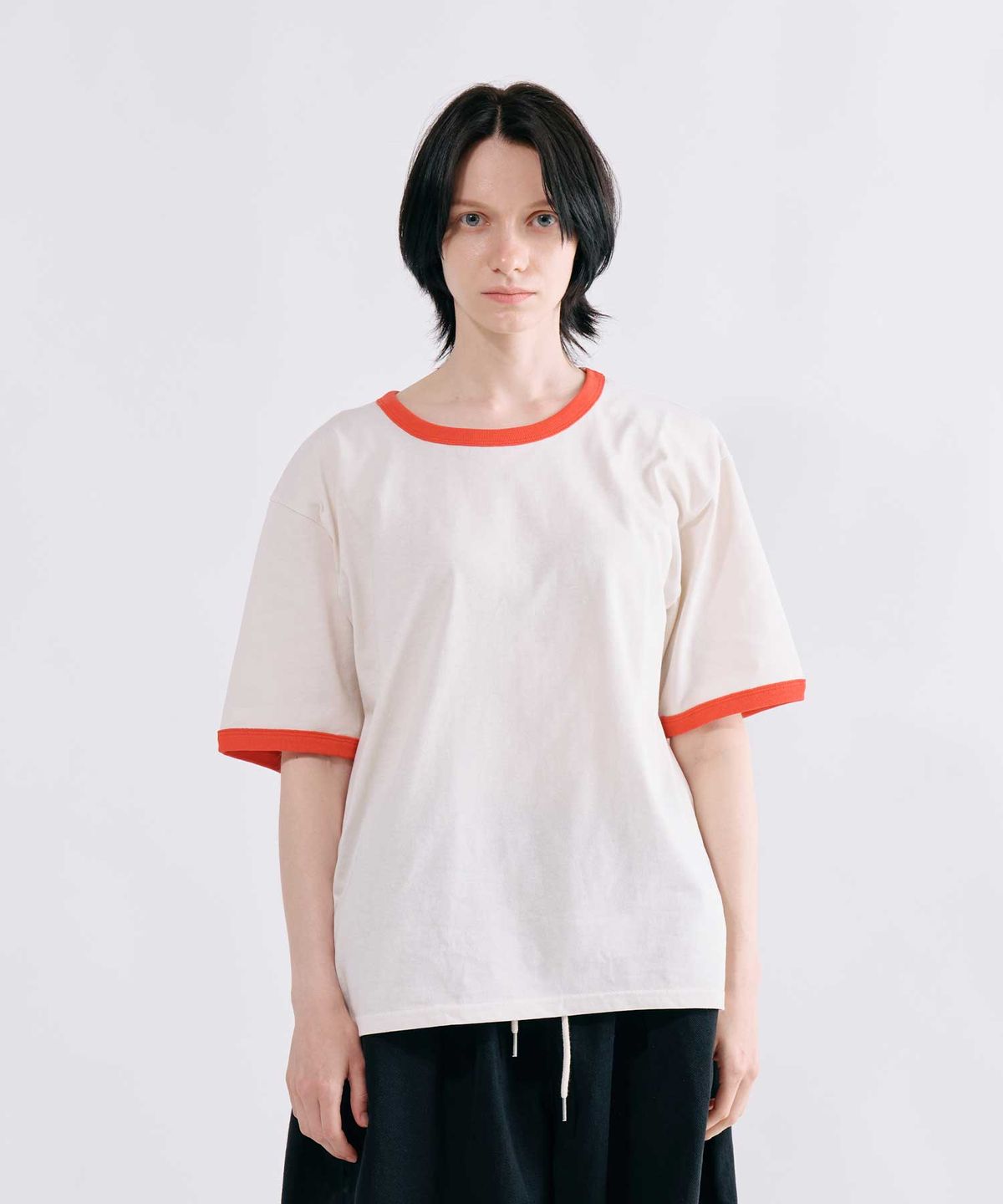 스미스아머(SMITHARMOR) [UNISEX]리노아 링거 세미크롭 티셔츠_화이트