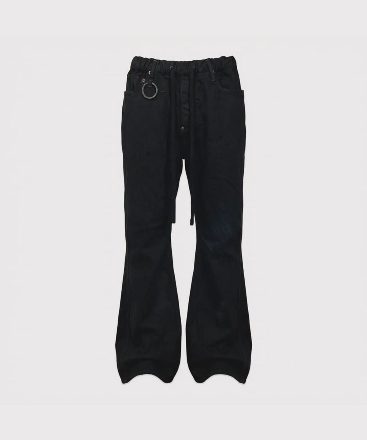마이너스(MINUS) Home Flare Jeans With Damaged(INLAY DENIM) - BLACK