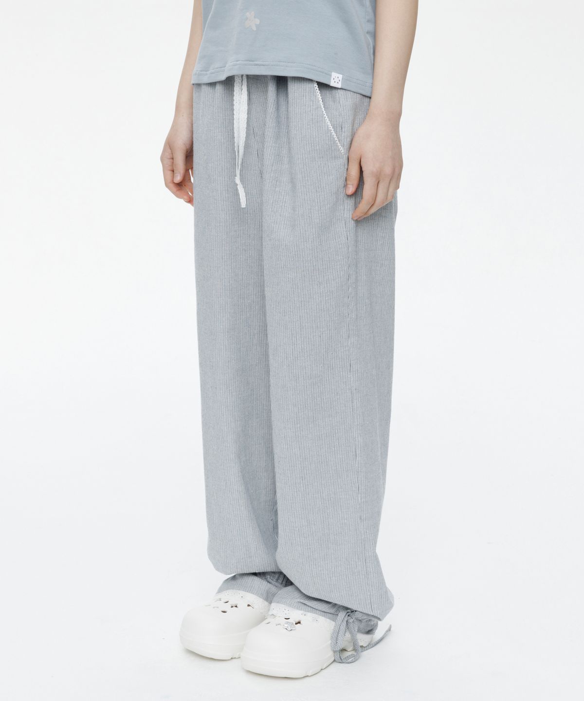 오헤시오(OHESHIO) LACE STRING PANTS, STRIPE