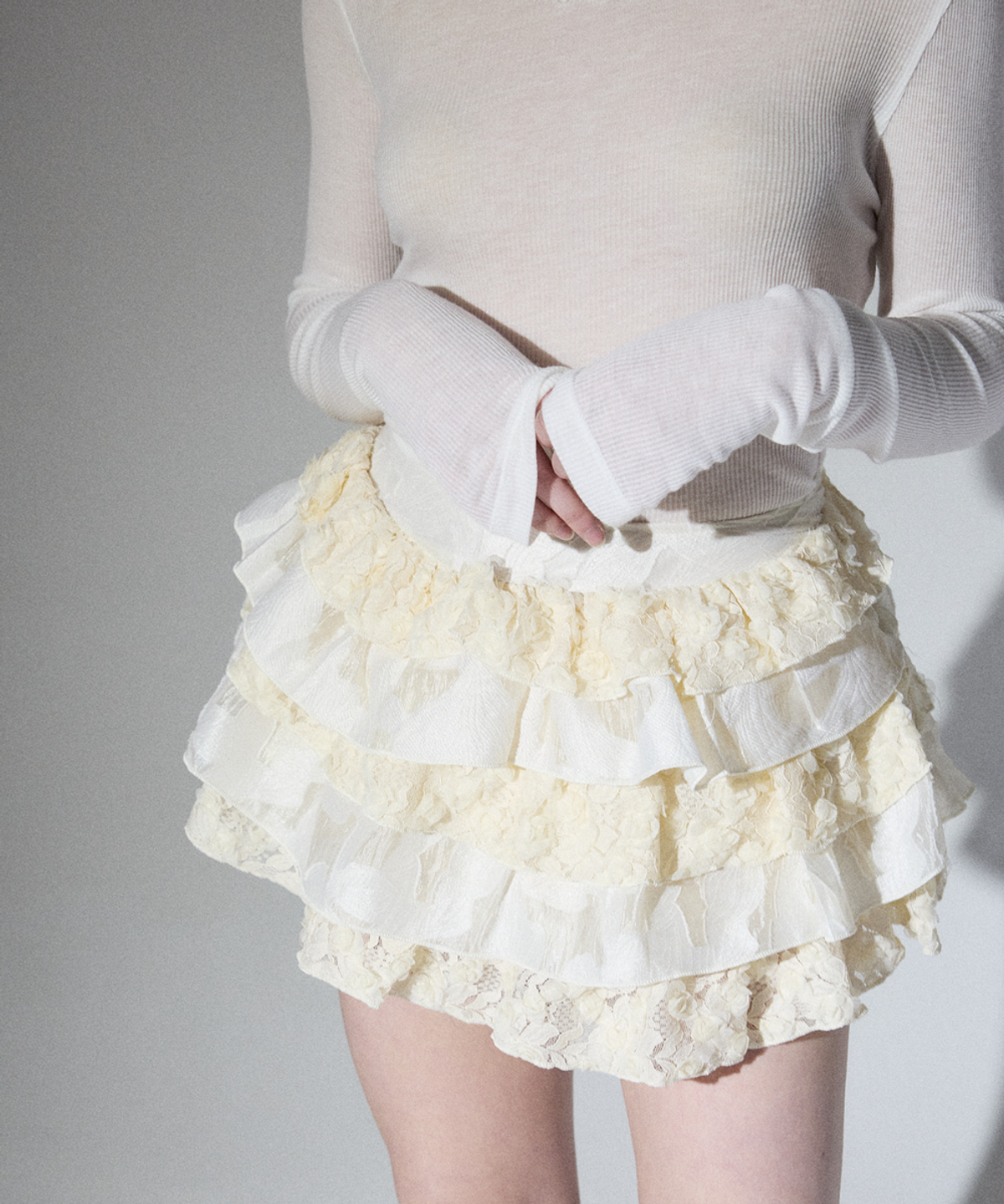 알리에나(ALIENAR) Rose cancan skirt