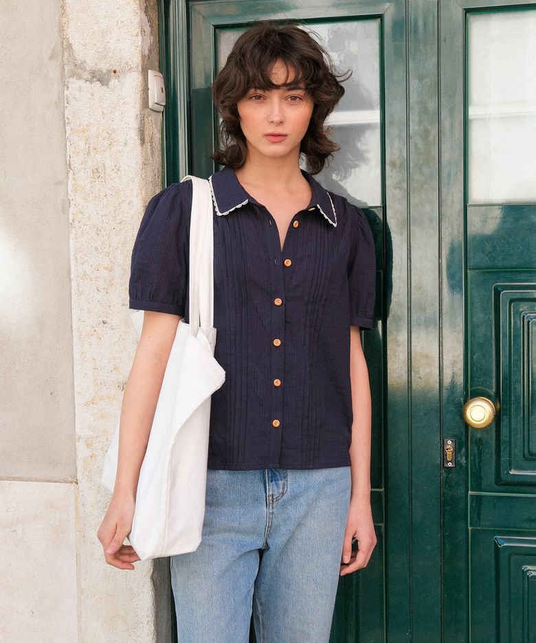 Mori Blouse_Navy