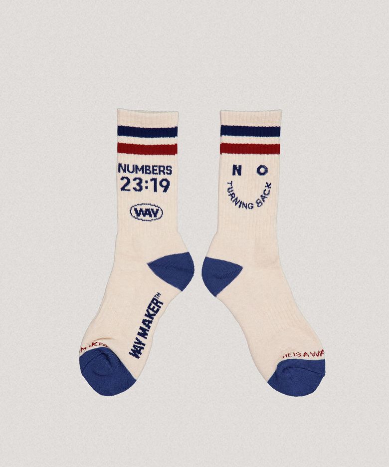 WAYMAKER WAYMAKER NUMBERS 23:19 NO TURNING BACK SOCKS