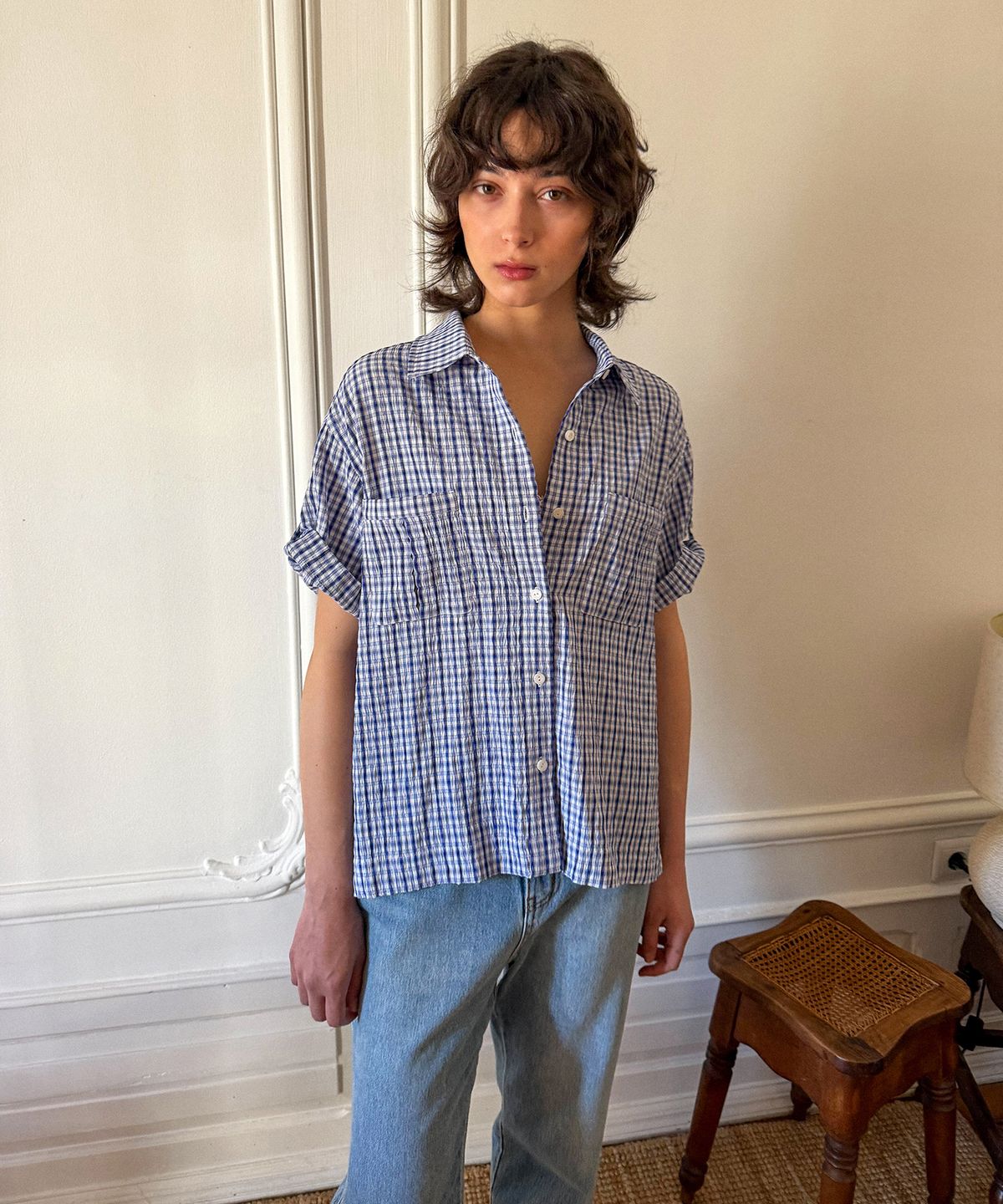 하케쉬(HACKESCH) Lay Shirt_Blue Check