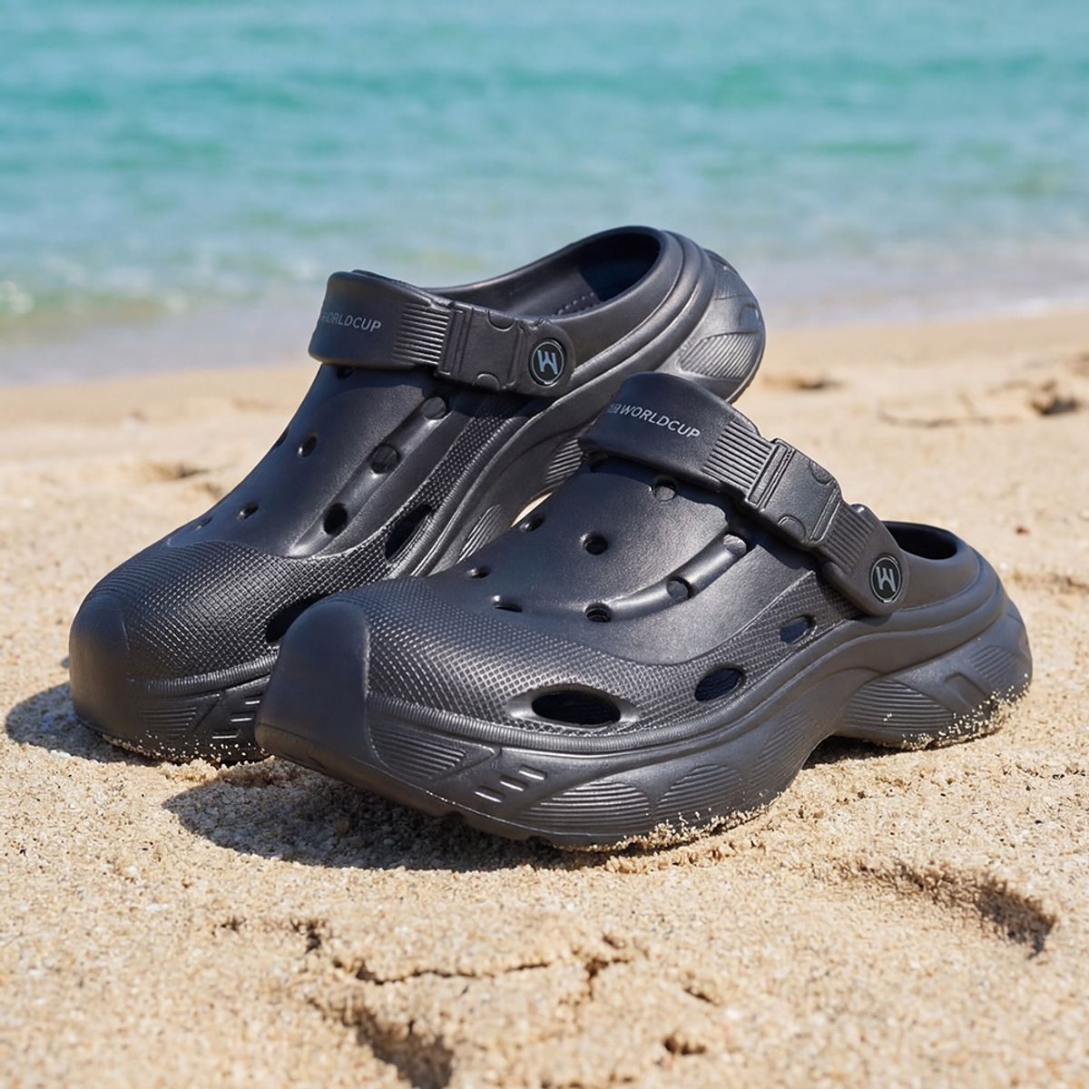 프로월드컵(PROWORLDCUP) PWX 리마스터 남성용 여름 EVA 아쿠아 샌들 블랙