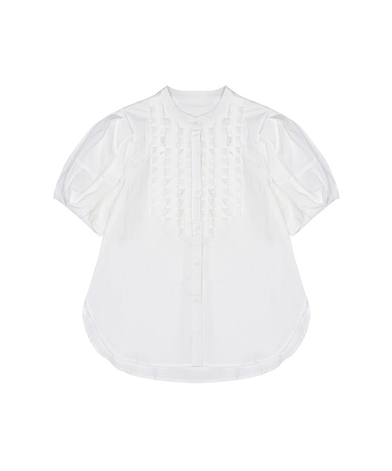 CHICO RUFFLE BLOUSE [WHITE]