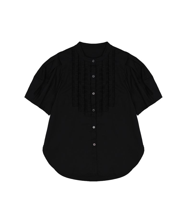 CHICO RUFFLE BLOUSE [BLACK]