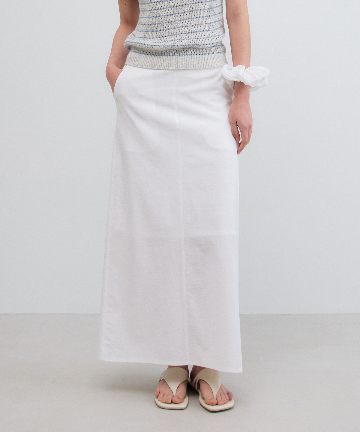 망고매니플리즈(MANGO MANY PLEASE) DONA SKIRT_IVORY