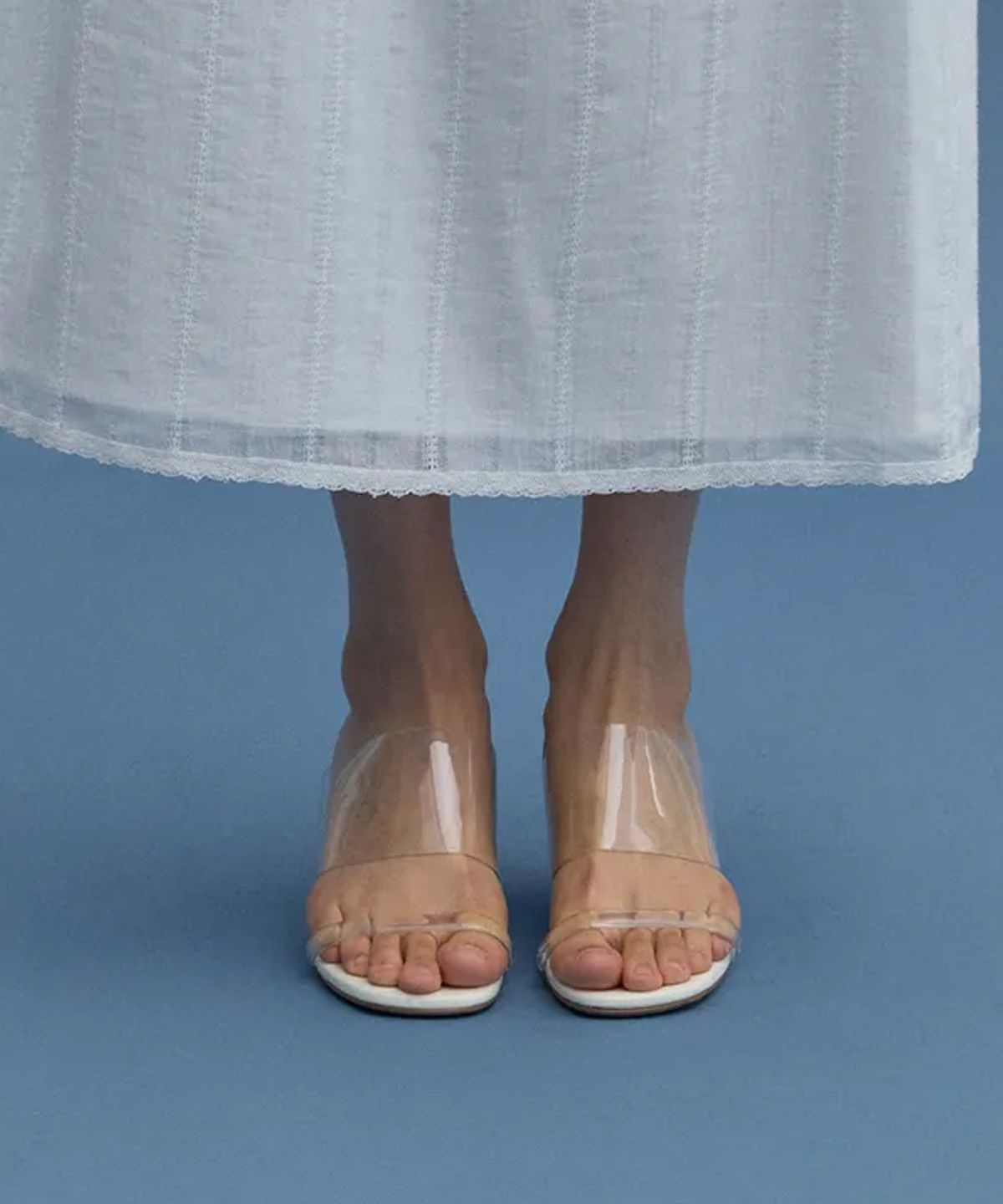 호와스(HOWUS) CLEAR WEDGE MULE (IVORY)