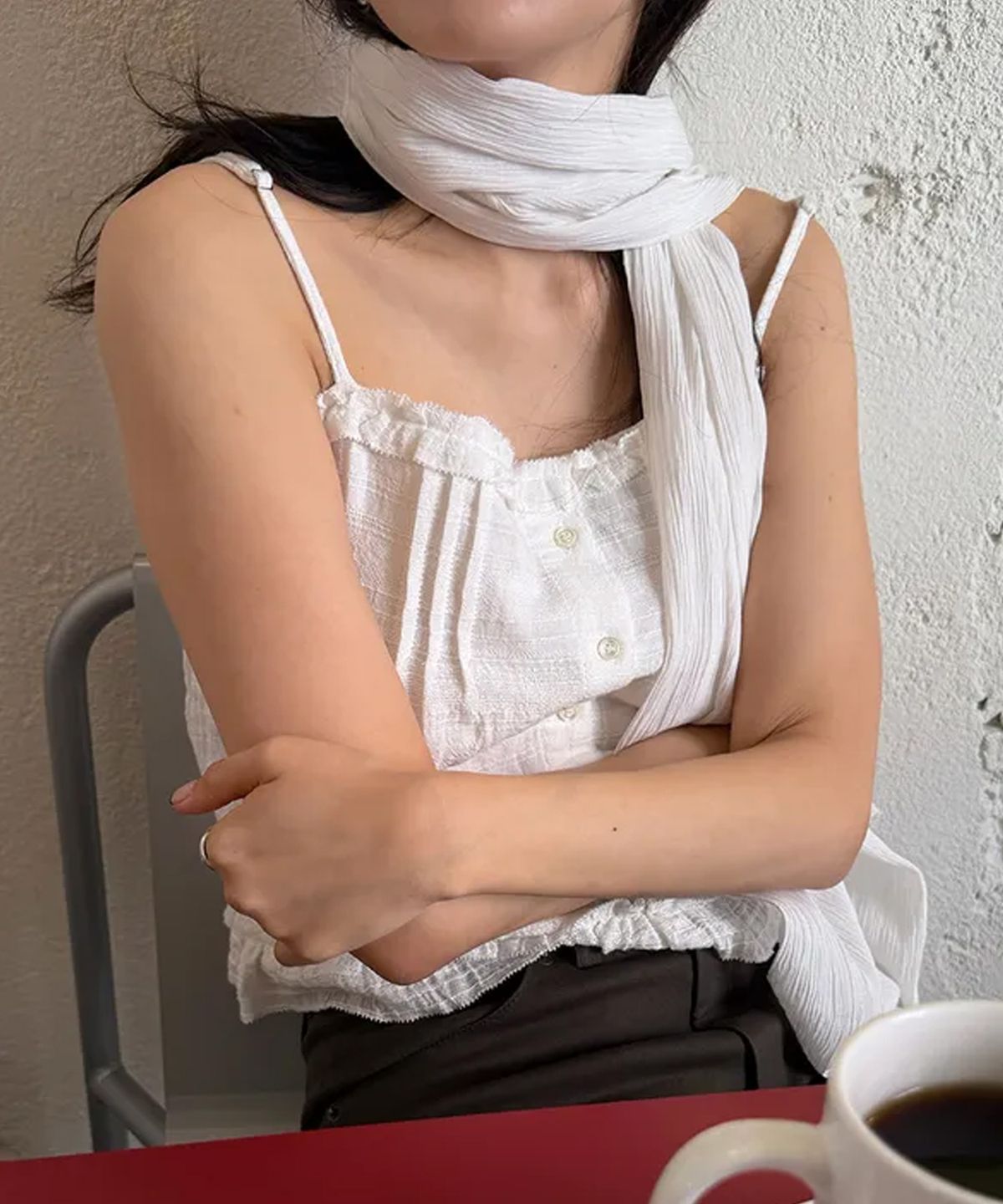 호와스(HOWUS) BREEZE LINEN SCARF (IVORY)