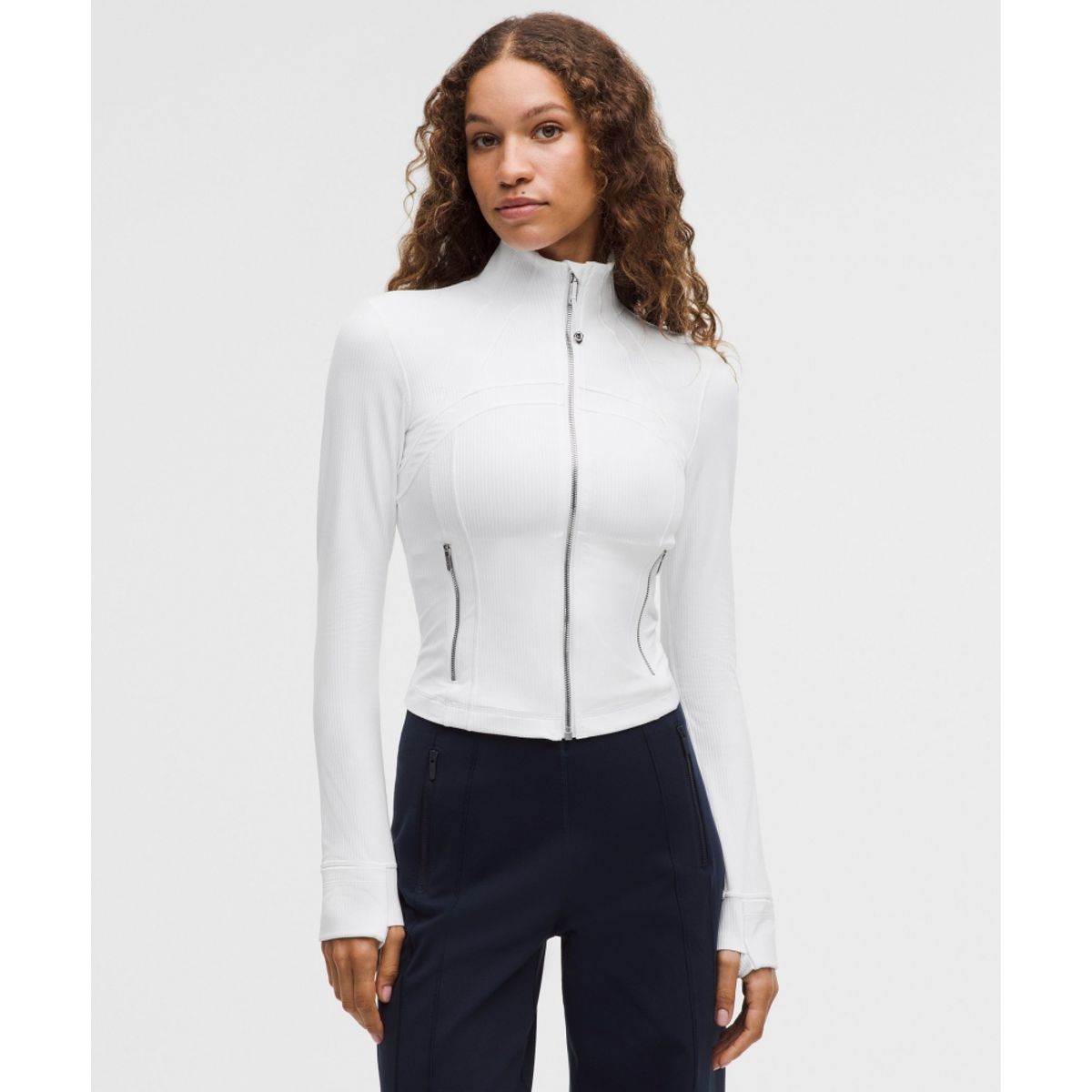 룰루레몬(LULULEMON) 디파인 크롭 재킷 *리브드 Nulu  WHT MRRS MRRS