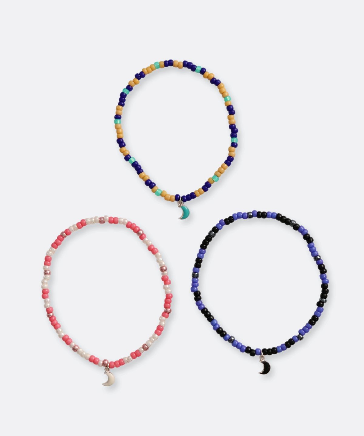 봉보(BONBEAU) Silver epoxy Moon charm beads Bracelet 실버 에폭시 달 참 컬러 믹스 비즈 팔찌