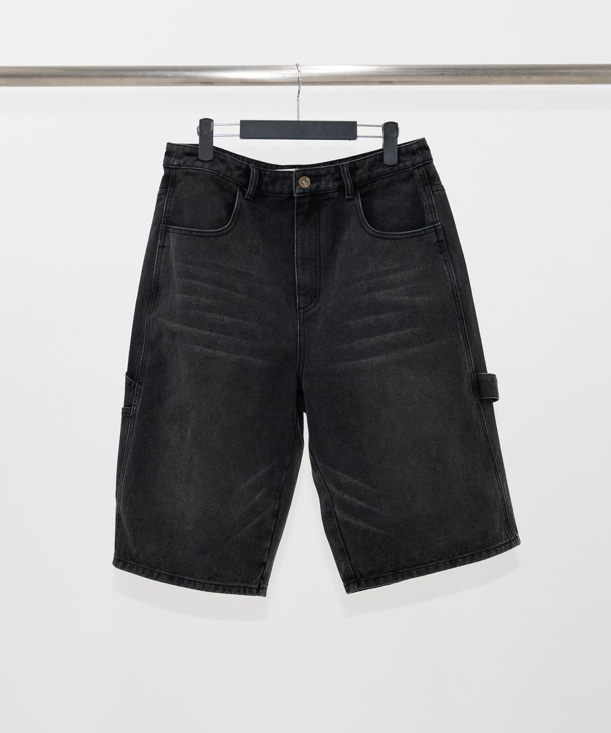 이티씨이(ETCE) (BASE) CARPENTER DENIM SHORTS (BLACK)