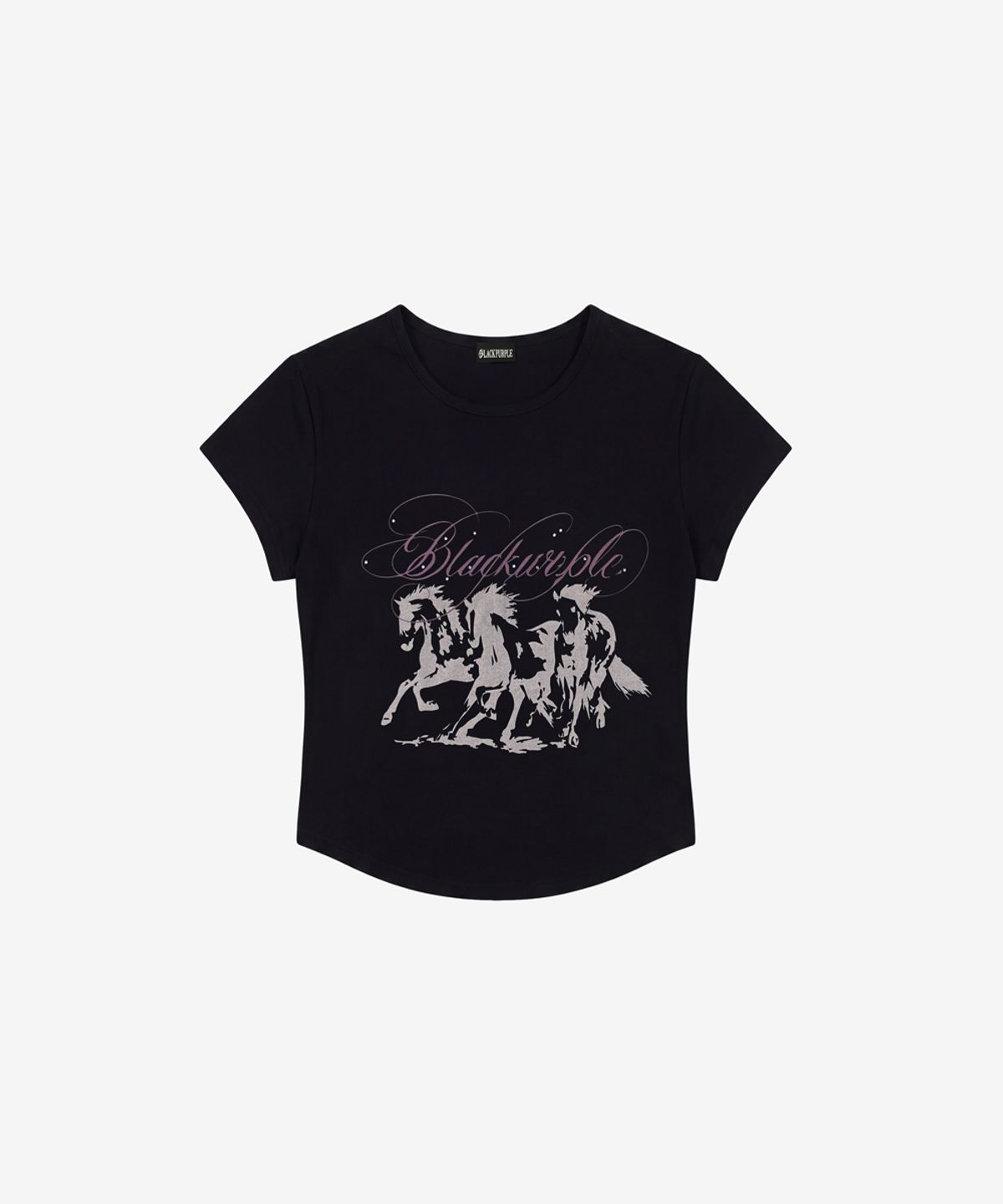 블랙 퍼플(BLACK PURPLE) 빈티지 홀스 반팔티_블랙 Vintage Horse Tee_Black
