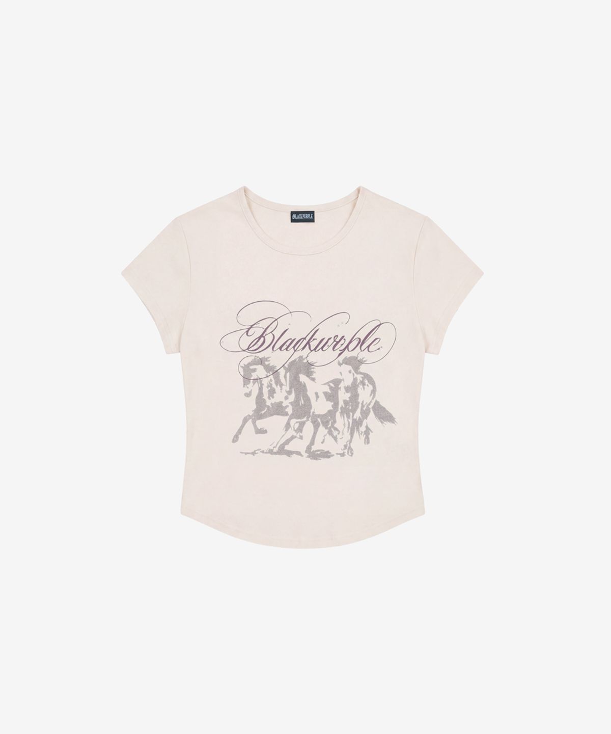 블랙 퍼플(BLACK PURPLE) 빈티지 홀스 반팔티_베이지 Vintage Horse Tee_Beige