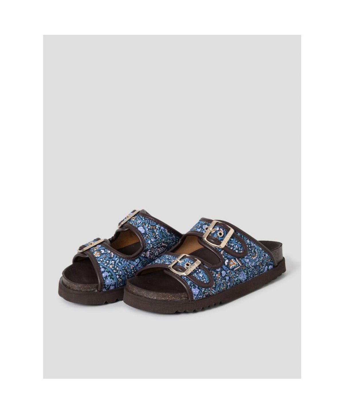 숄(SCHOLL) (WOMEN) 투스트랩 패턴 코르크 샌들  브라운 (HH64K2C17D)