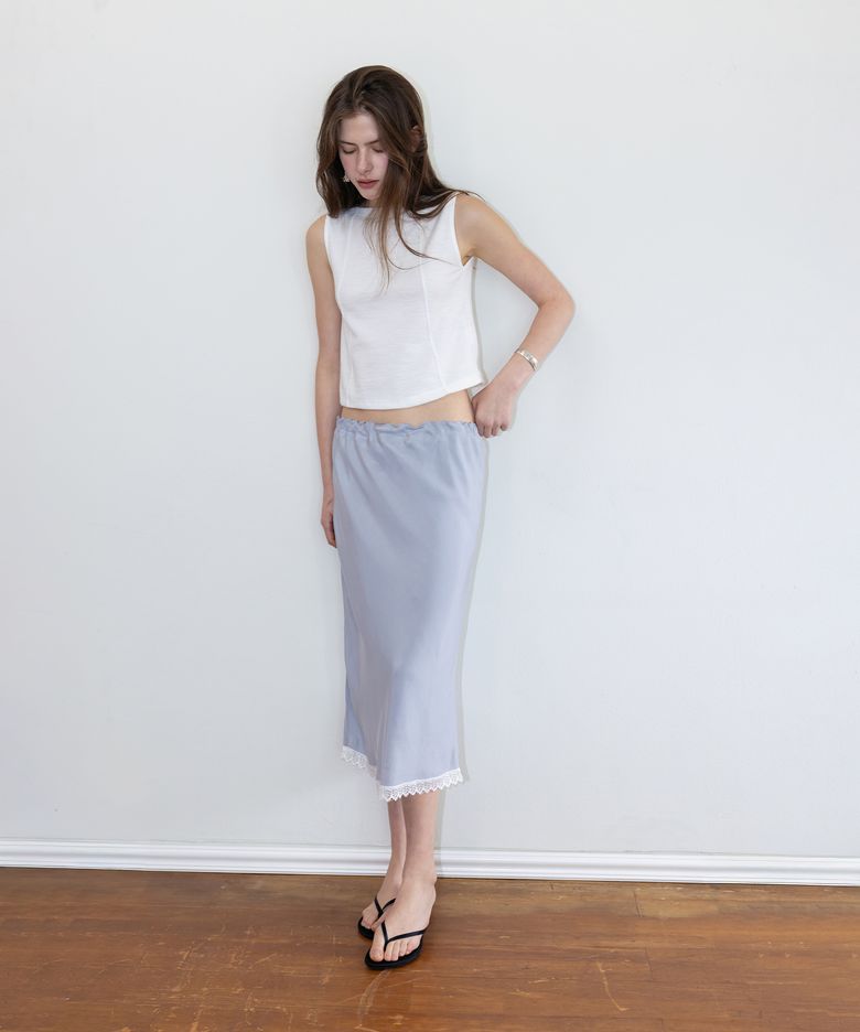 Sway Lace Midi Skirt_Skyblue