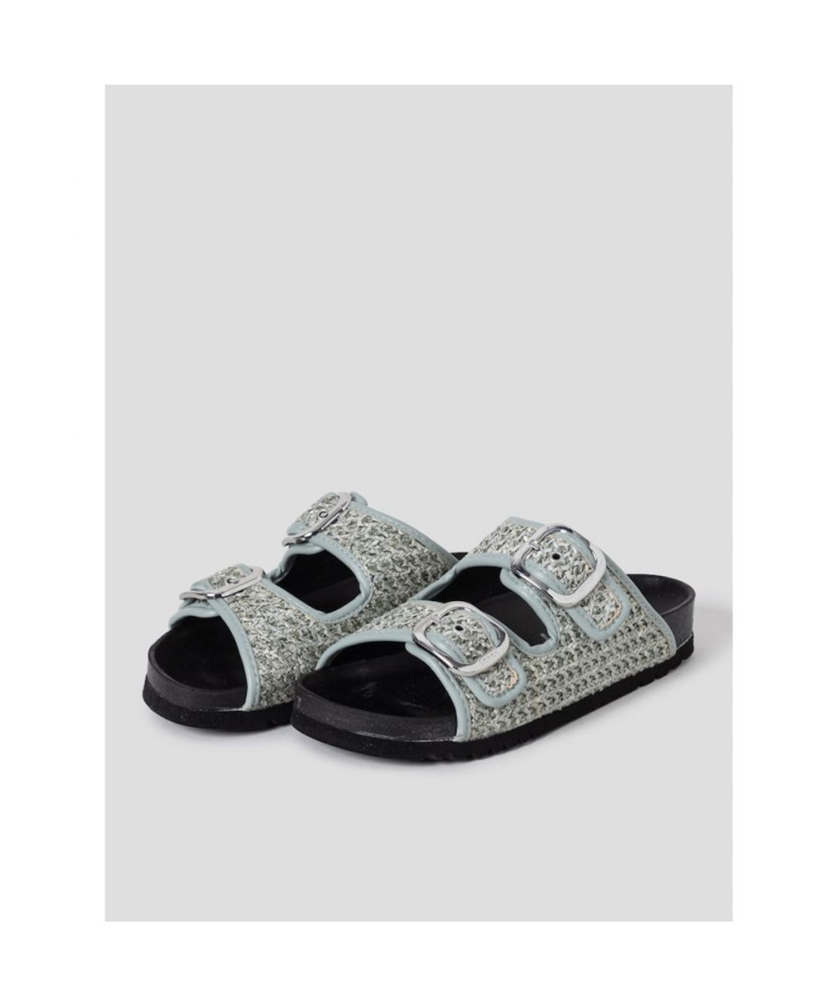 숄(SCHOLL) (WOMEN) 투스트랩 라피아 코르크 샌들  그린 (HH64K2C24M)