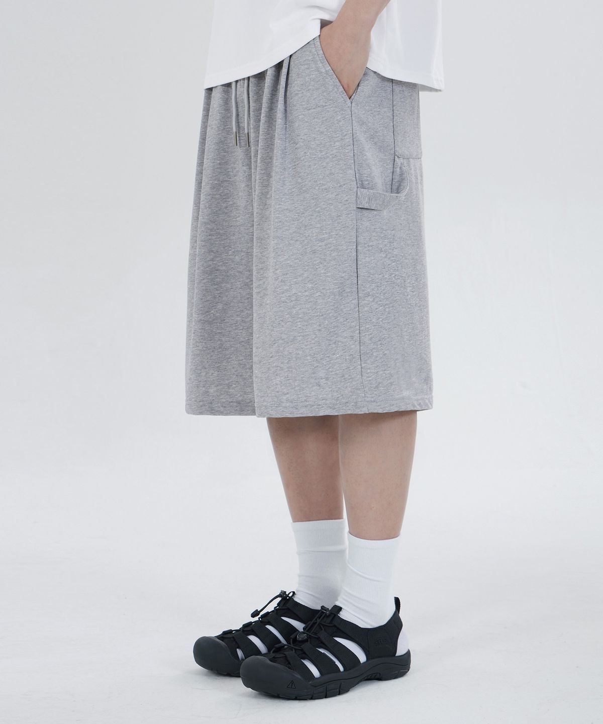 굿라이프웍스(GLW) [unisex] 버뮤다 스웨트 팬츠 멜란지
