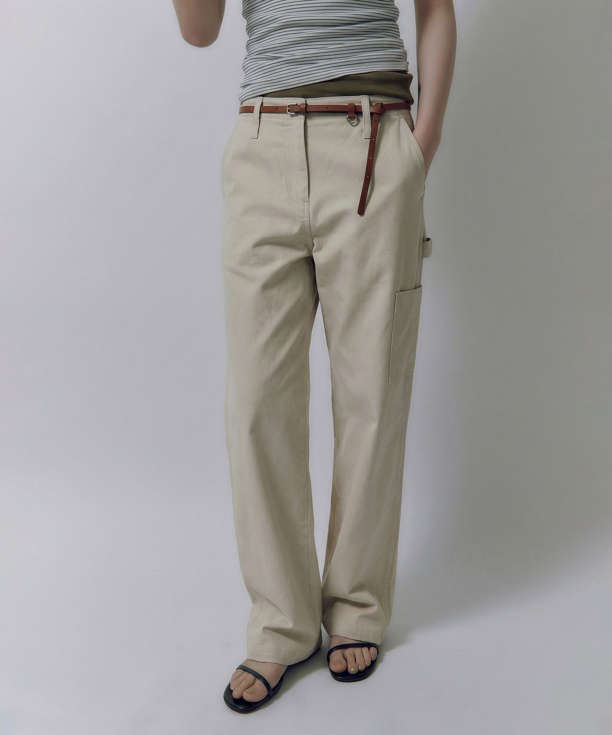 룩캐스트(LOOKAST) 멜라니 레이어드 스커트 팬츠_베이지 / MELANIE LAYERED SKIRT PANTS_BEIGE