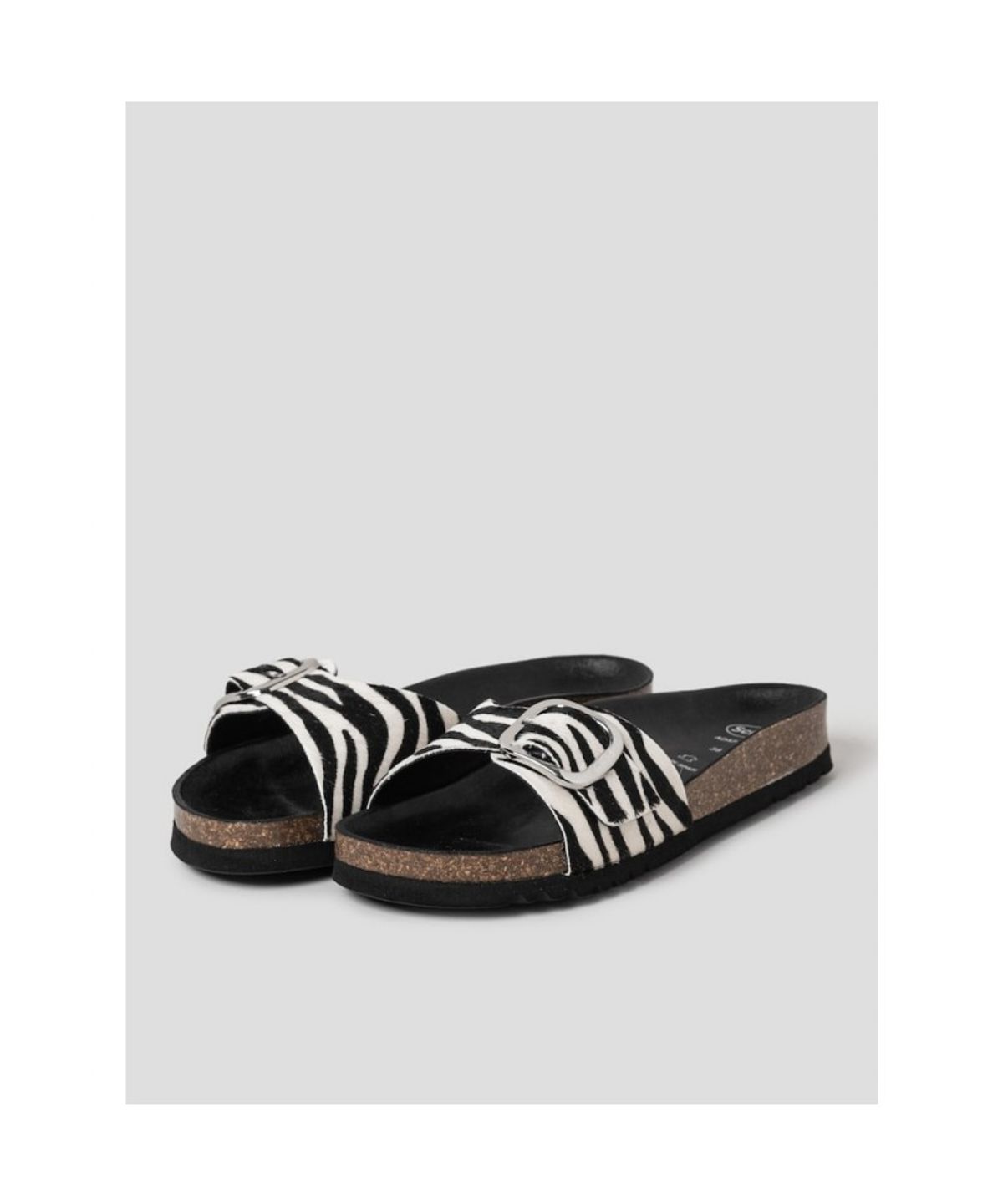 숄(SCHOLL) (WOMEN) 원스트랩 코르크 샌들  화이트 (HH64K2C401)