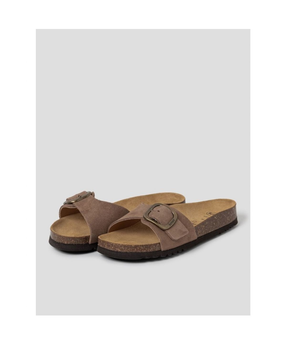 숄(SCHOLL) (WOMEN) 원스트랩 코르크 샌들  브라운 (HH64K2C41D)