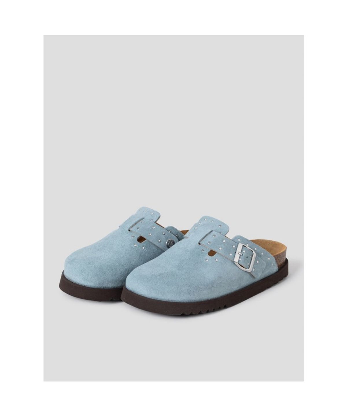 숄(SCHOLL) (WOMEN) 스터드 스웨이드 코르크 크로그  스카이 블루 (HH64K2C70Q)