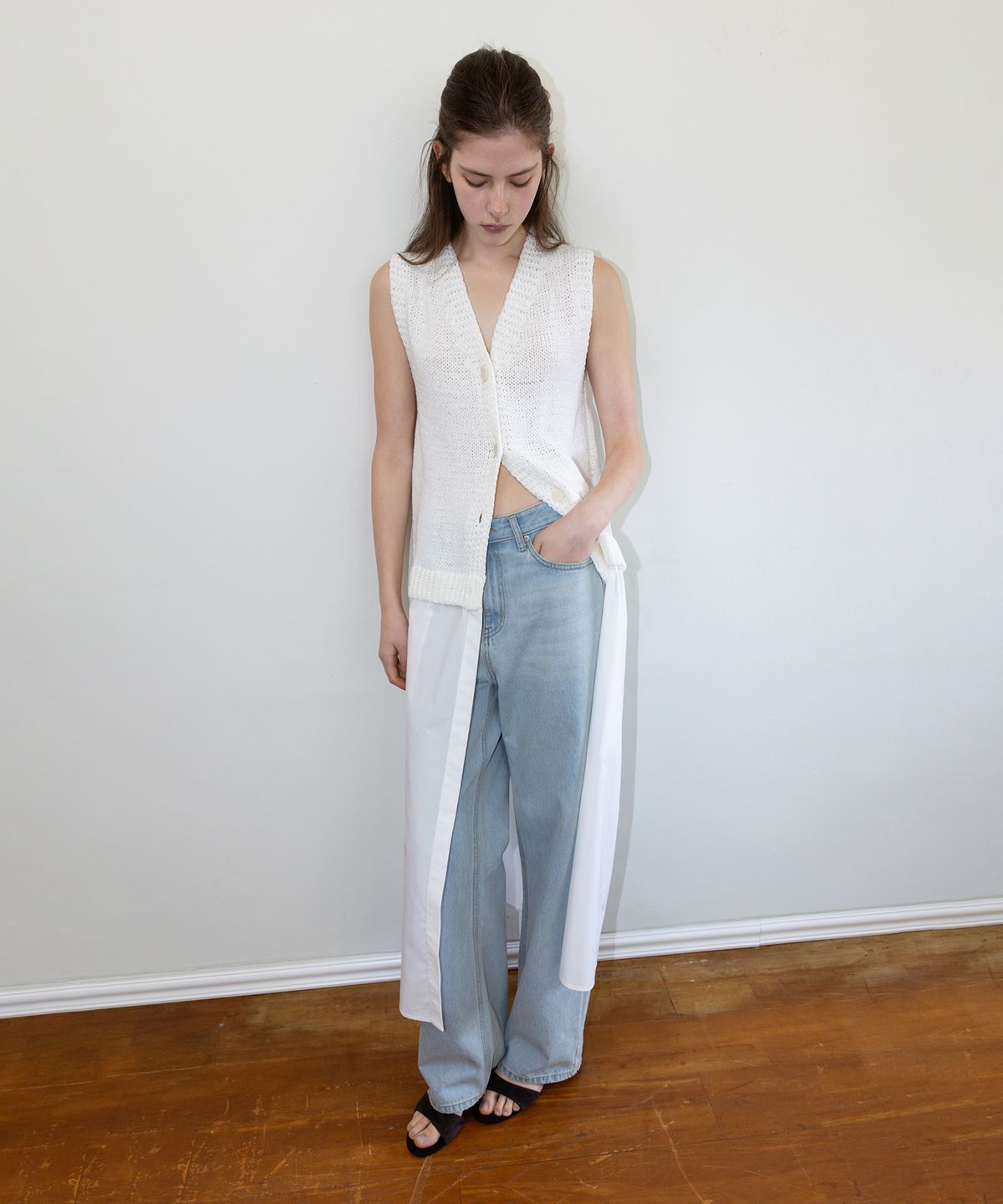더 릴(THE LILLE) Bryn Knit Vest One-piece_Ivory