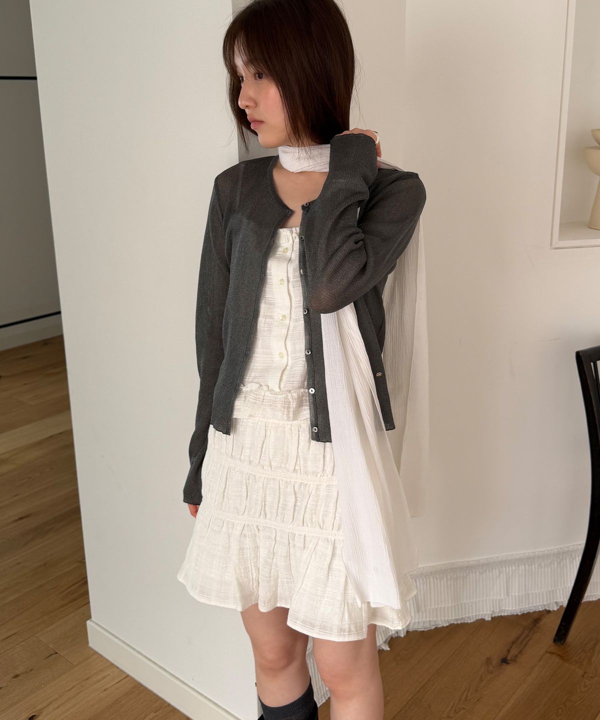 호와스(HOWUS) PURE PANTS SKIRT (IVORY)