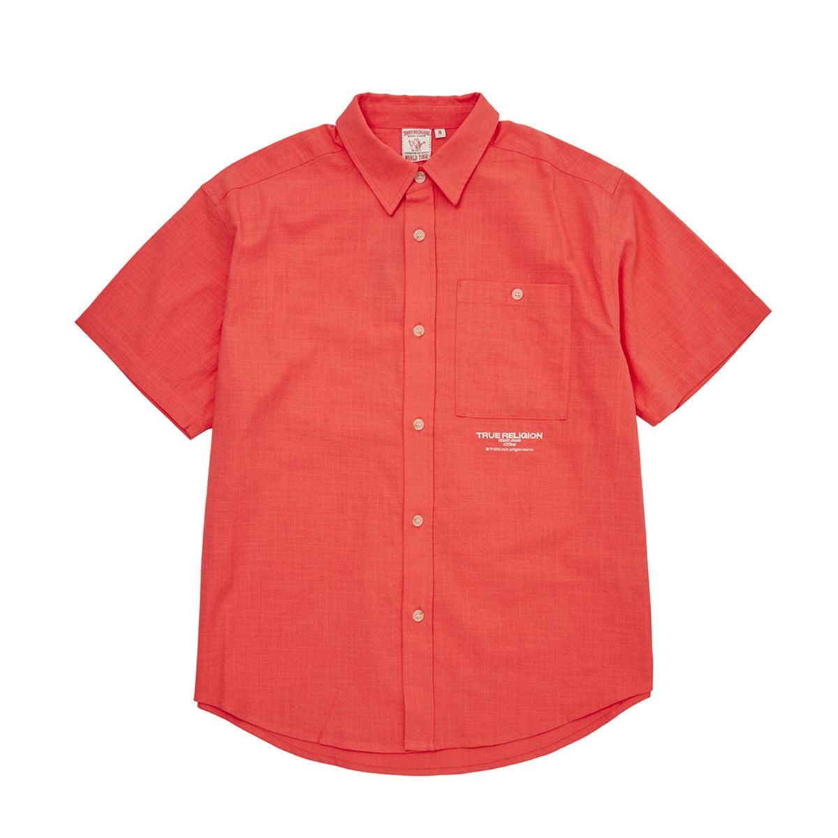 트루릴리젼(TRUERELIGION) CHERRY BLOSSOM HALF SHIRT_ORANGE