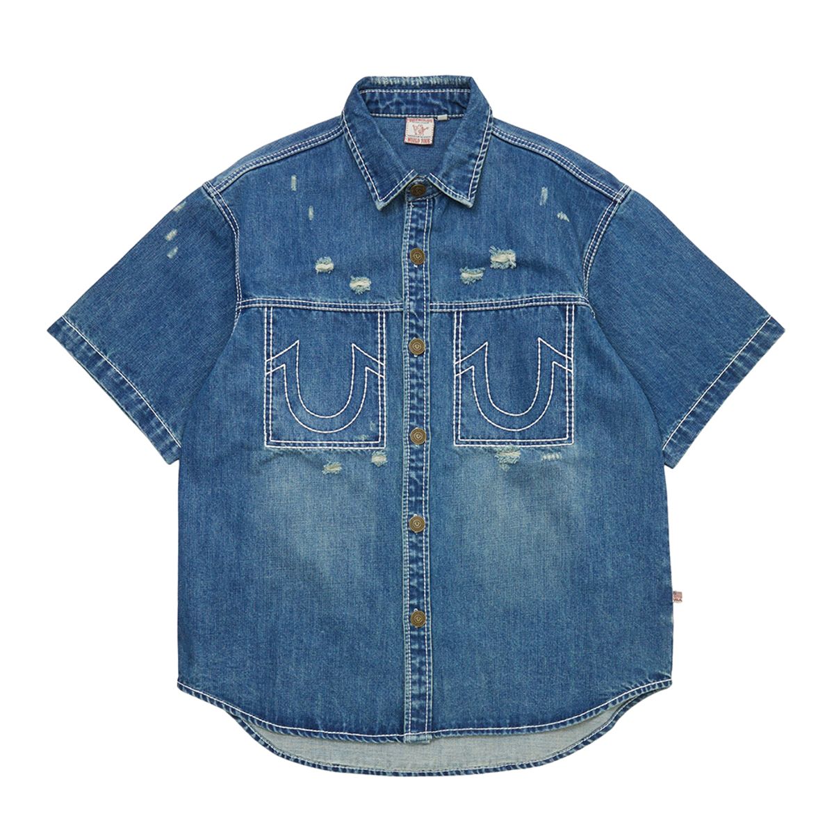 트루릴리젼(TRUERELIGION) WILD DENIM HALF SHIRTS_WASHED INDIGO