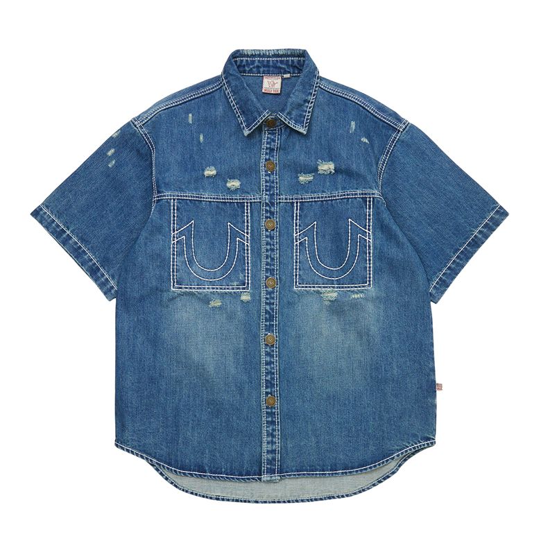 WILD DENIM HALF SHIRTS_WASHED INDIGO