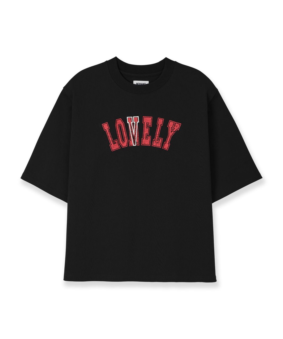 노앙(NOHANT) LONELY/LOVELY STRUCTURED T-SHIRT BLACK