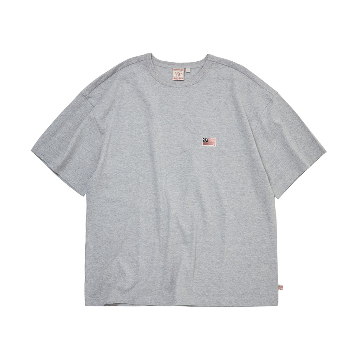 트루릴리젼(TRUERELIGION) SMALL OLD GLORY T-SHIRT_MELANGE GREY