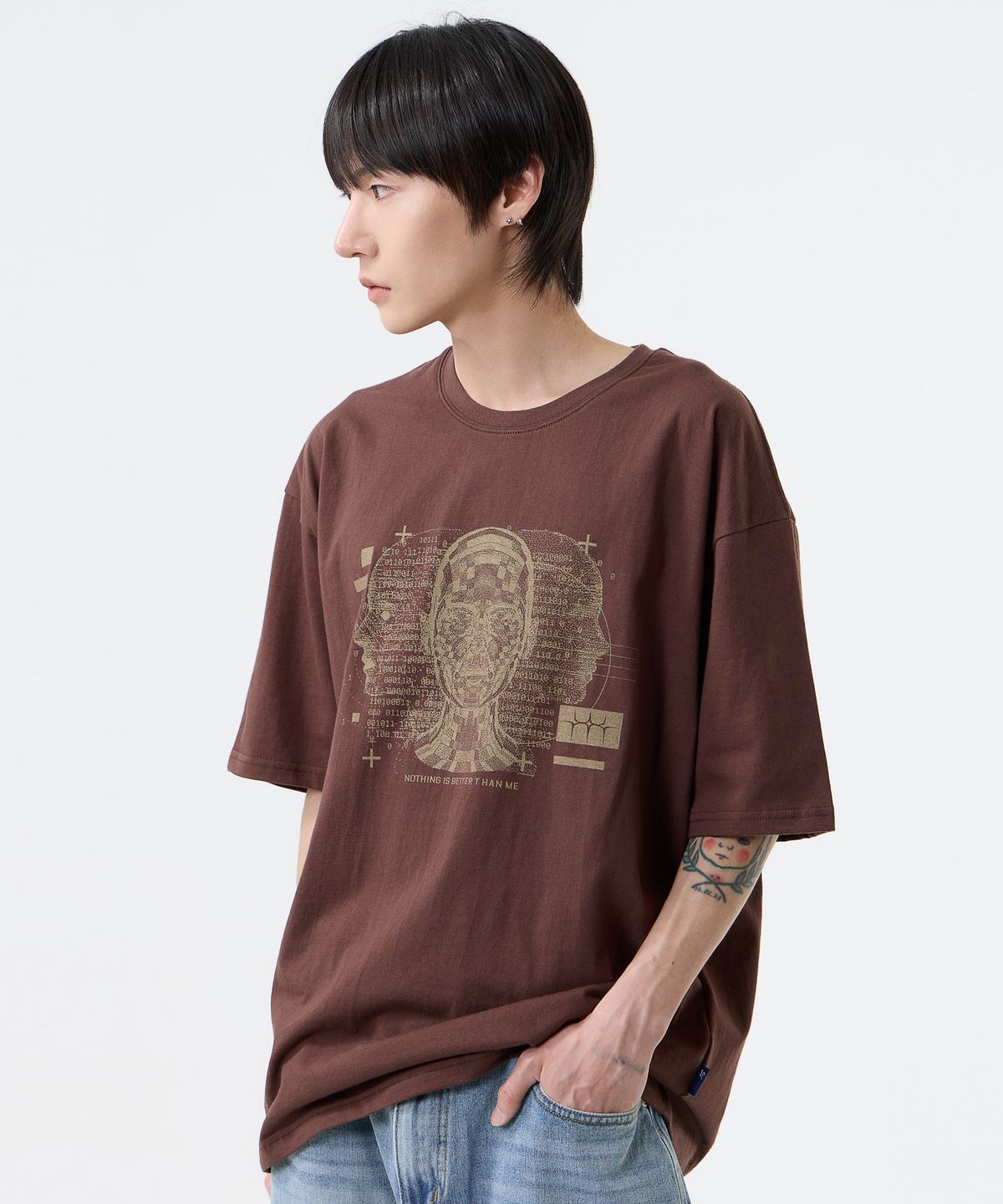 낫띵이즈베럴댄미(NOTHINGISBETTERTHANME) DIGITAL HUMAN TEE_brown
