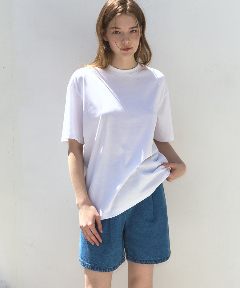 수피마 실켓 오버핏 반팔 티셔츠 [WHITE]