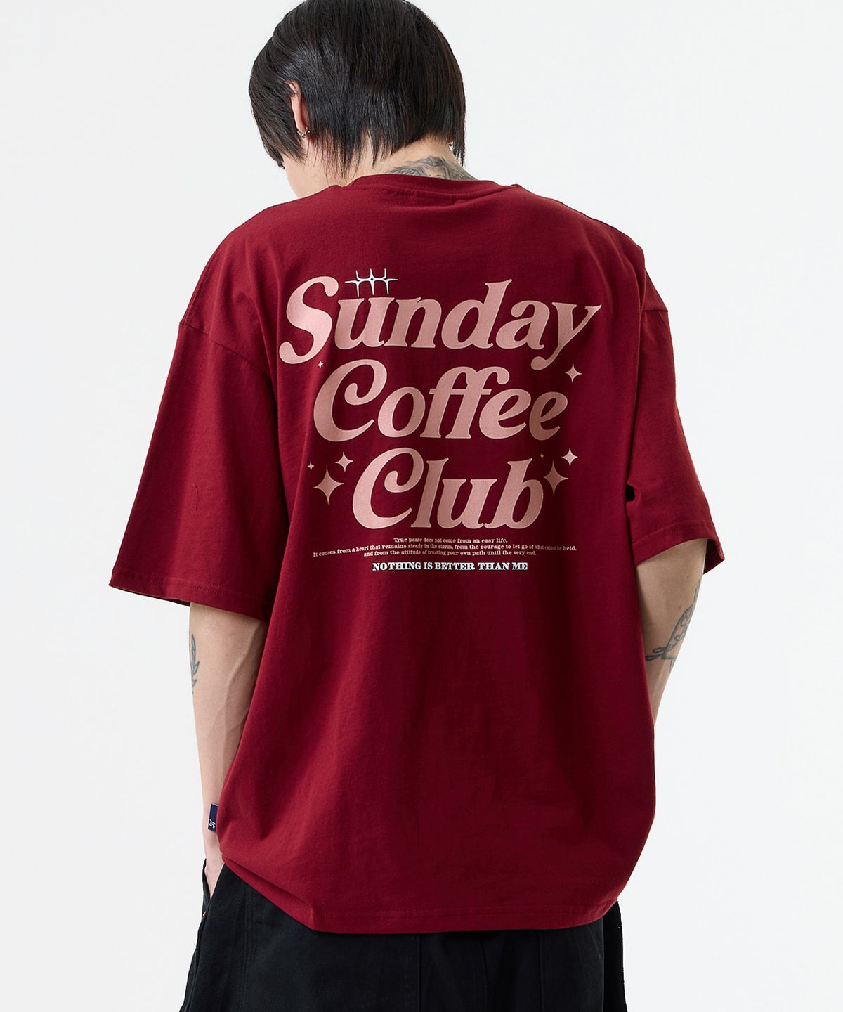 낫띵이즈베럴댄미(NOTHINGISBETTERTHANME) COFFEE CLUB TEE_burgundy