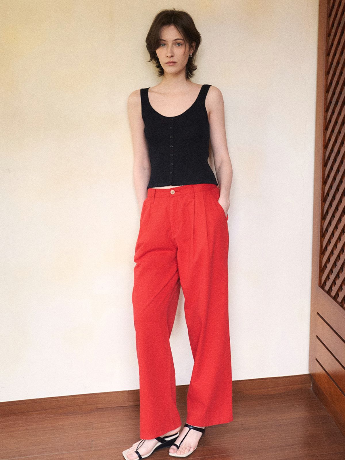 안젤로비안코(ANGELO BIANCO) Ive Two-Tuck Pants_2color